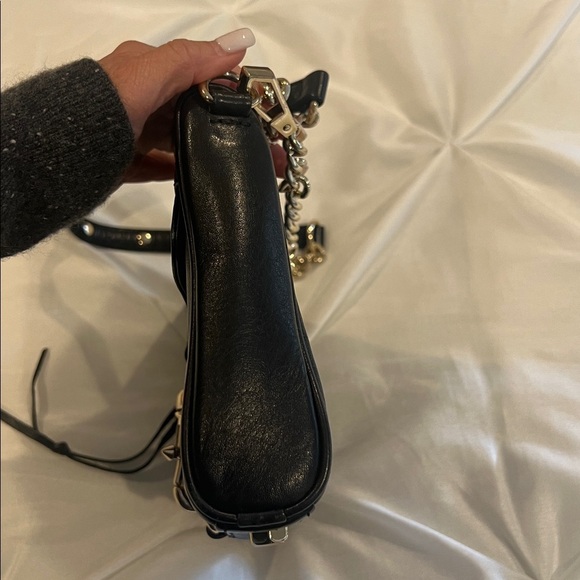 Rebecca Minkoff Black Leather Bag with Gold Accent - Picture 8 of 10